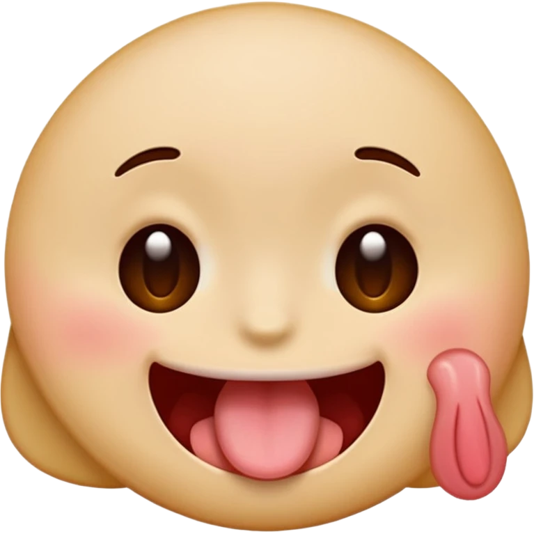 Emoji blushing and sticking tongue out  emoji