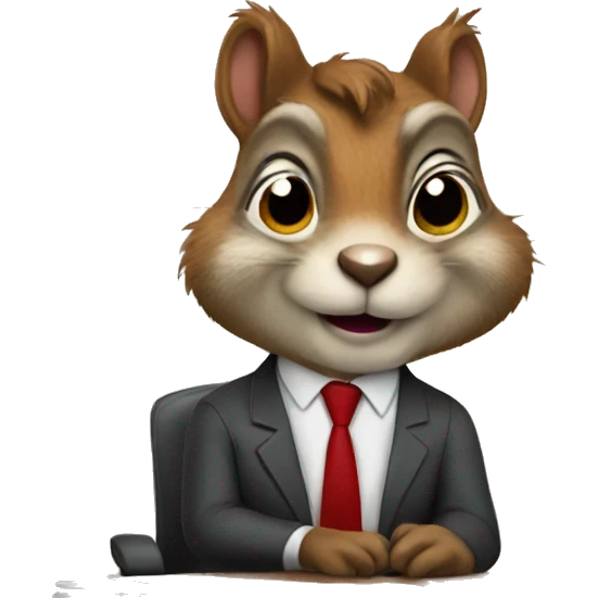 squirrel lawyer working from home emoji