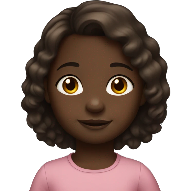 3 years old, black skin, girl, brown hair emoji