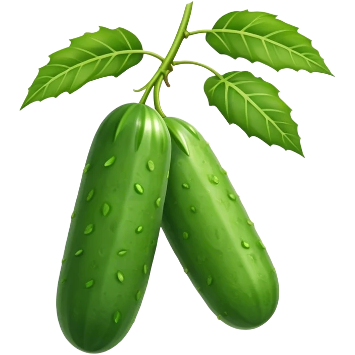 2 cucumbers hanging on palm branch emoji