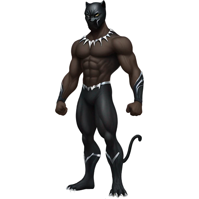 black Panther (animal) full body muscular ripped emoji
