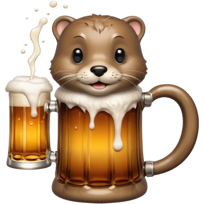 a beer holding an otter emoji