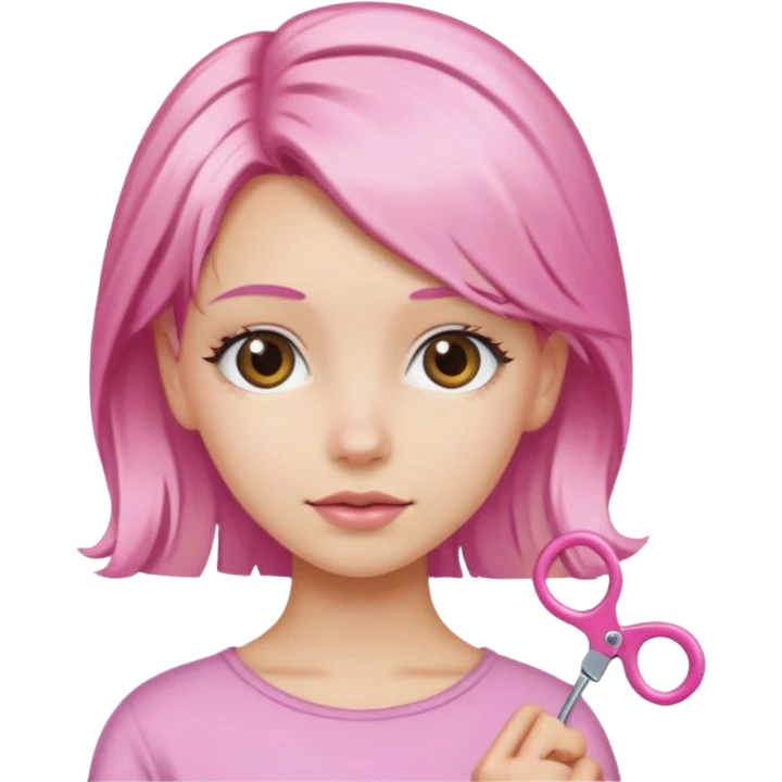Blonde girl with pink hairpin emoji