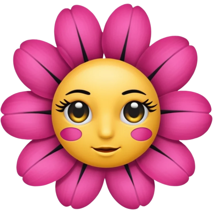 Flower with bedroom eyelashes emoji