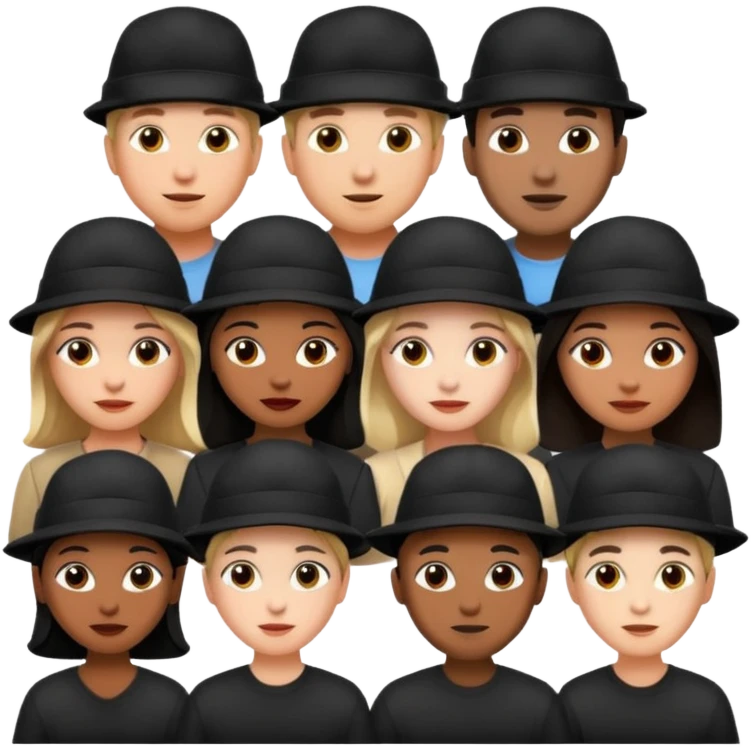 black hat wearing people emoji