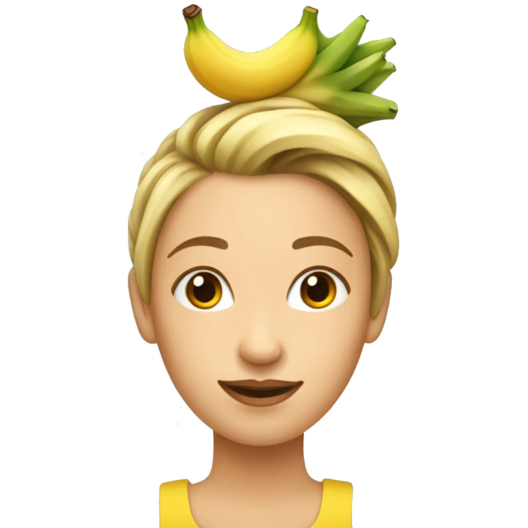Fille  avec un chignon banane  emoji