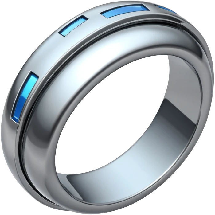 Futuristic metallic ring-shaped spaceship emoji