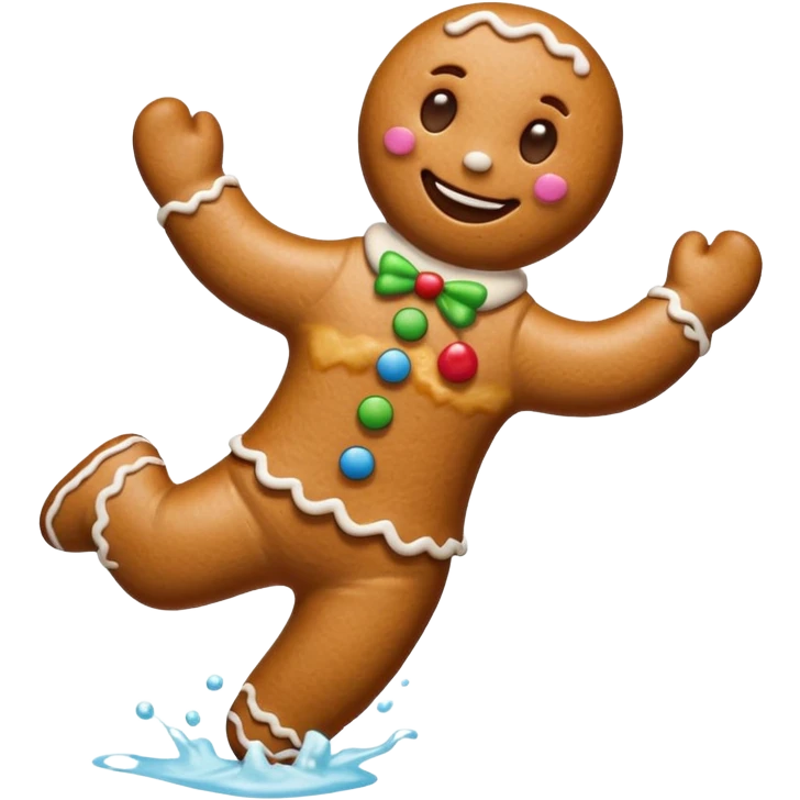 Gingerbread man running emoji