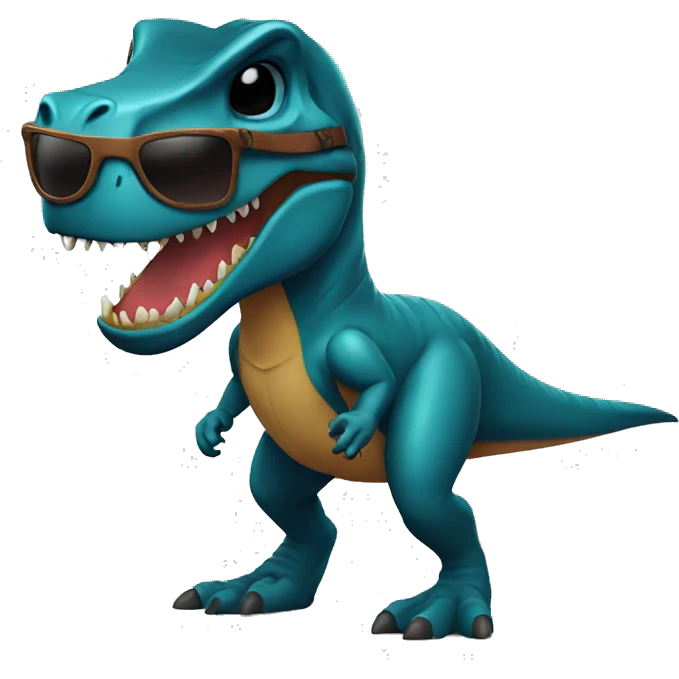 A trex with leather jacket and sunglasses  emoji