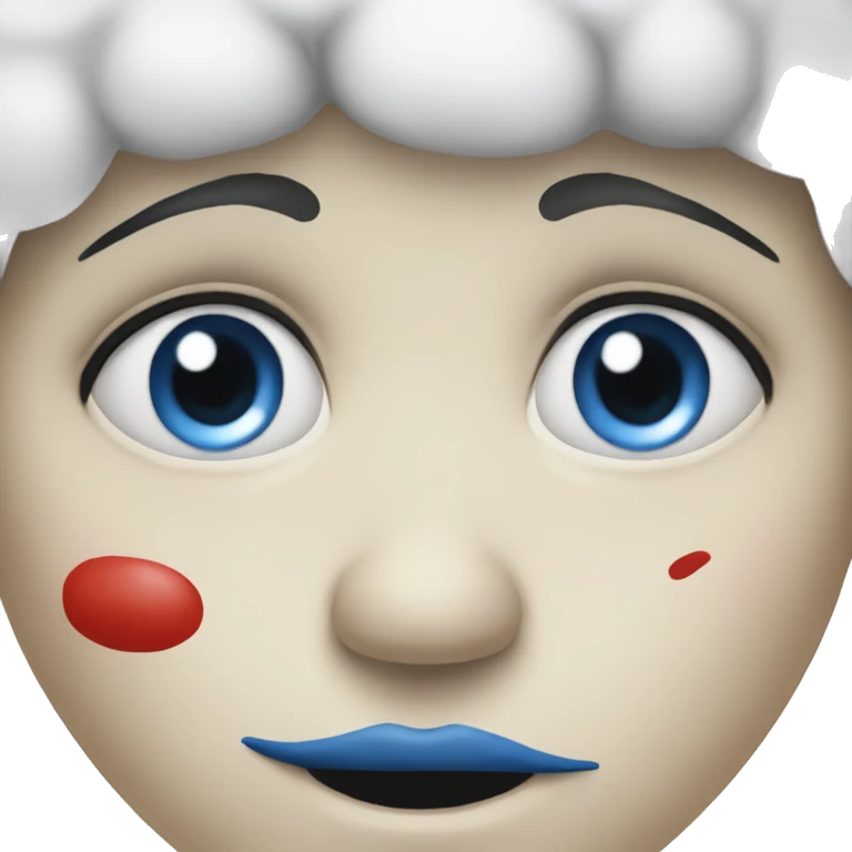 Sad clown Pierrot with blue eyes  emoji