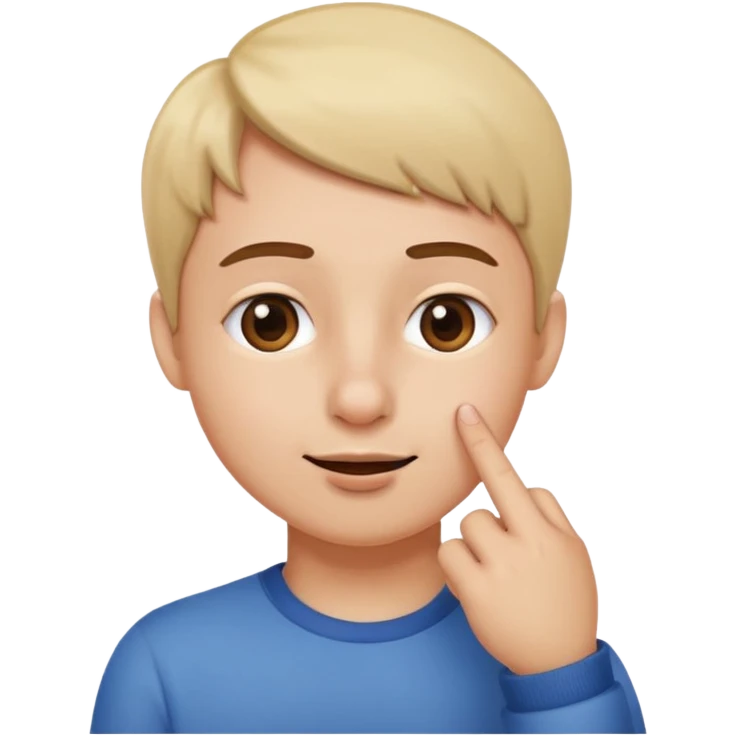 Create an emoji of a person making the gesture of placing a finger on their nose, with a playful or thoughtful expression. emoji