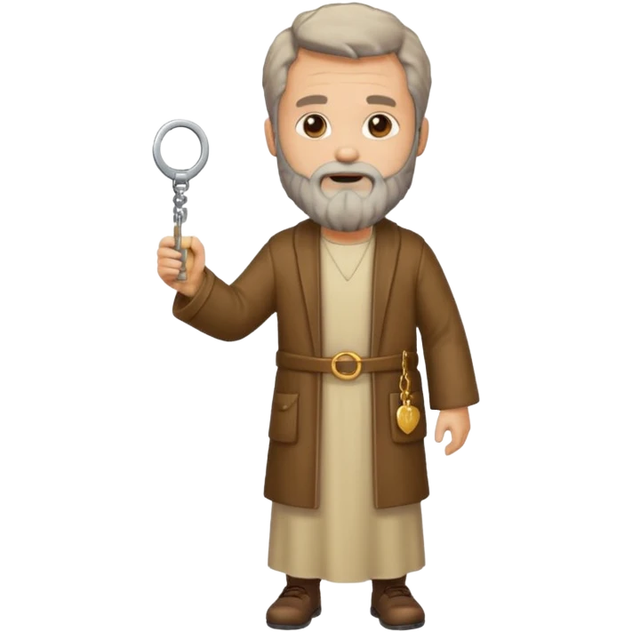 fullbody apostle Peter holding keys detailed beard standing high detail emoji style emoji
