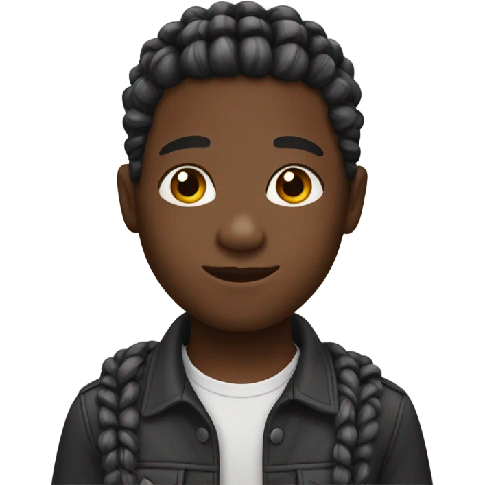 black boy with braids  emoji