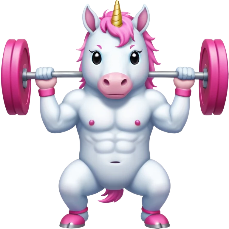 unicorn lifting weights emoji