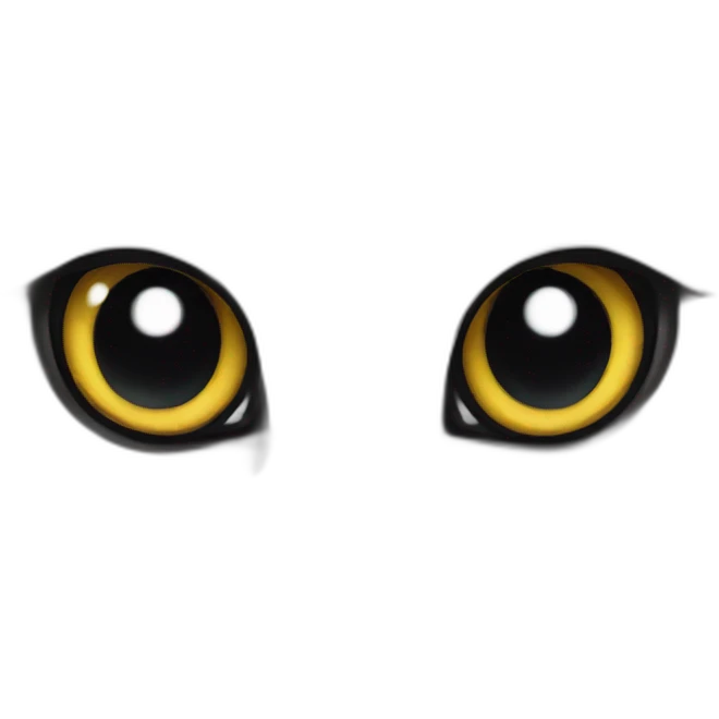 Black cat big eyes emoji