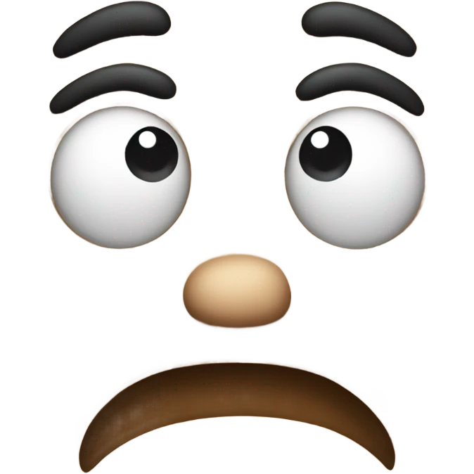 Annoyed face with goofy smile emoji