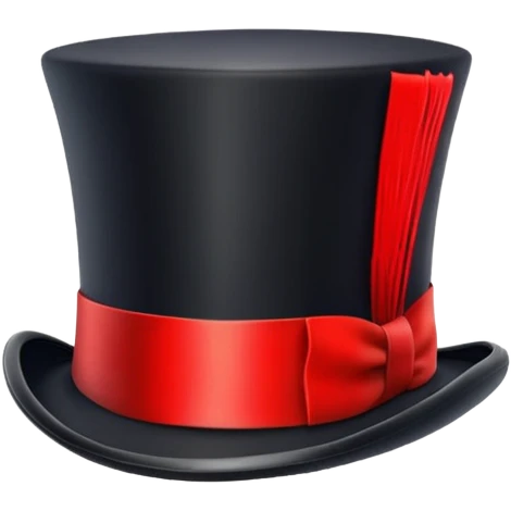 red top hat with black band without bow, not long emoji