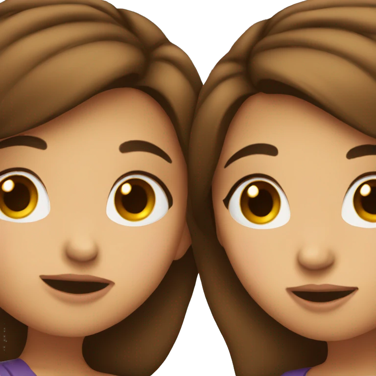 girls with brown hair kissing emoji