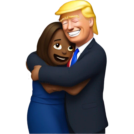 kamala and trump hugging emoji