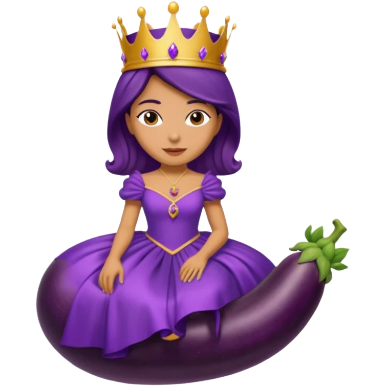 Queen on eggplant emoji