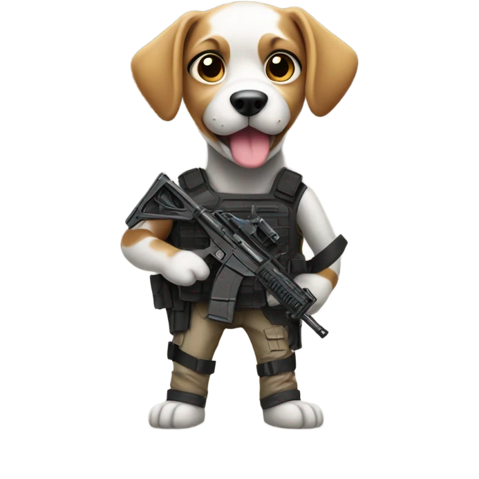 Dog with guns  emoji