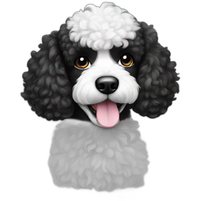 Mini black and white poodle emoji