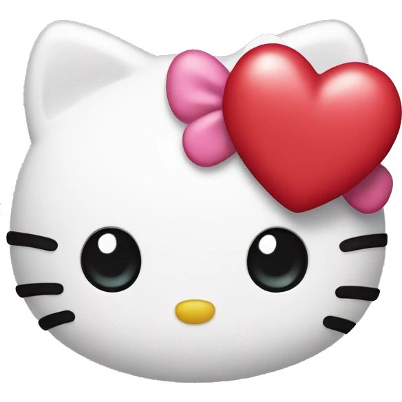 hello kitty with heart emoji