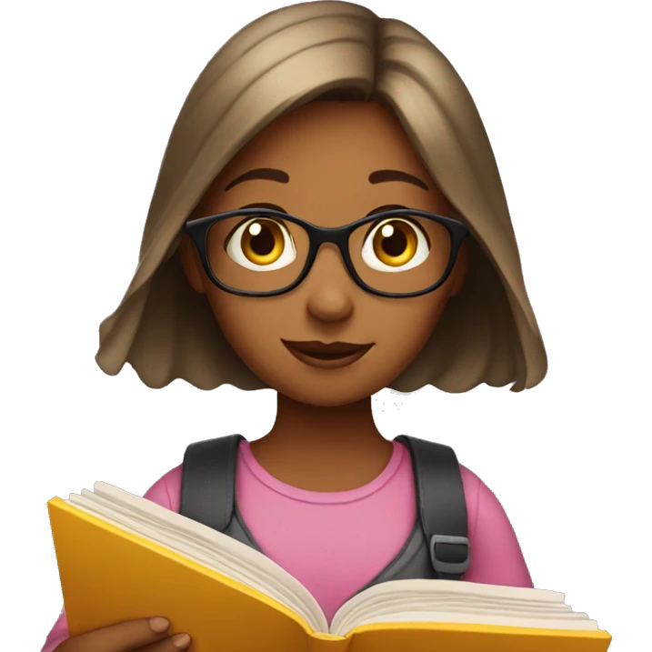 Girl reading book emoji