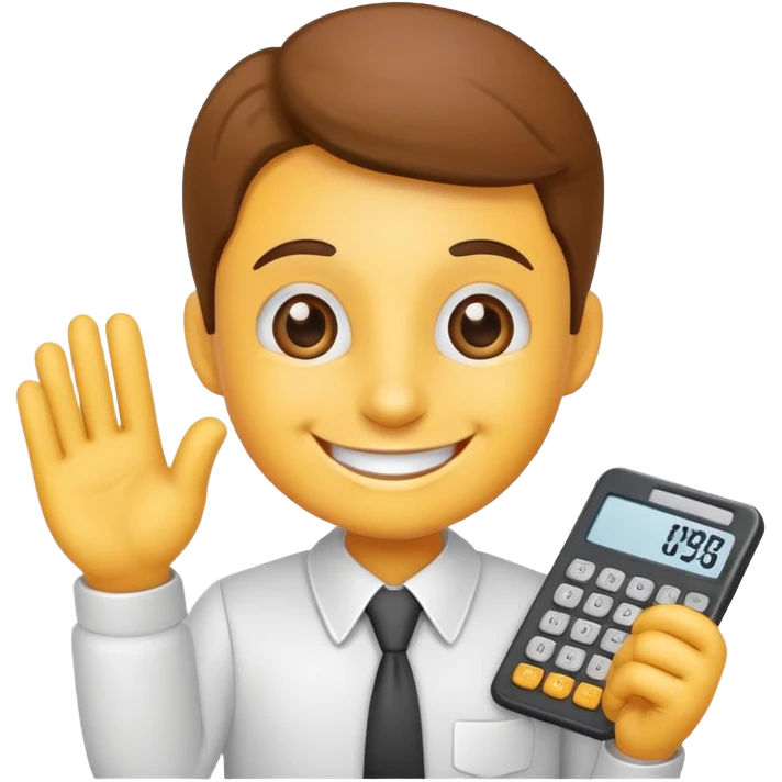 a cartoon mascot for accounting emoji