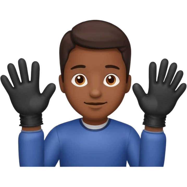 A man wearing  showing his paws emoji