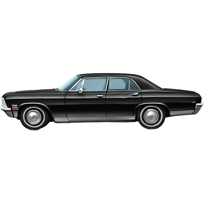 Black four door Chevrolet impala 1967 emoji