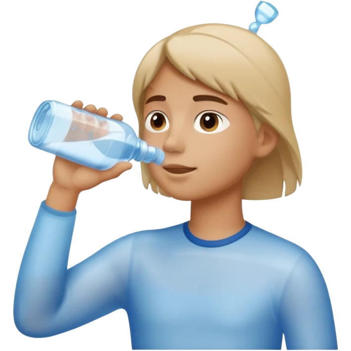 young person drinking water from a bottle emoji