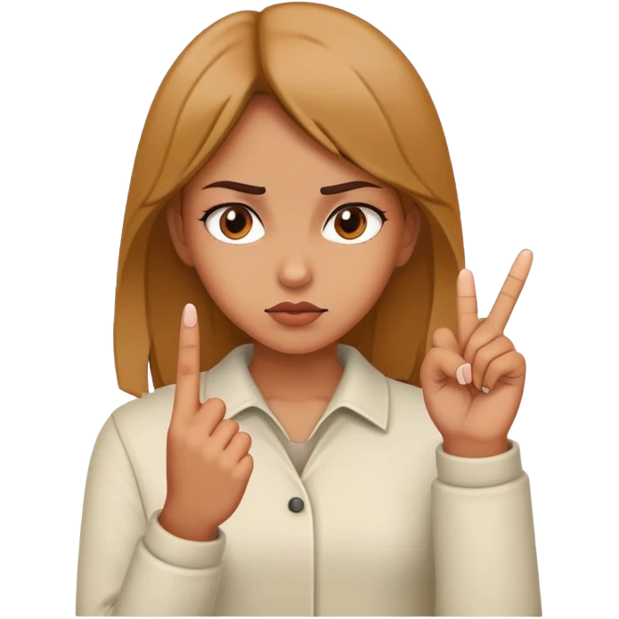 girl holding up her middle finger  emoji