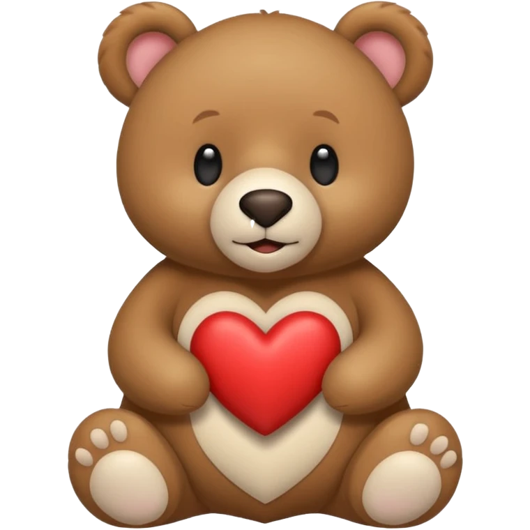 un oso sosteniendo un corazón blanco emoji