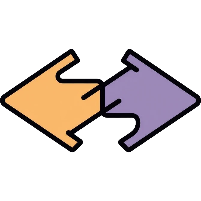 diverging chart showing two paths splitting apart emoji