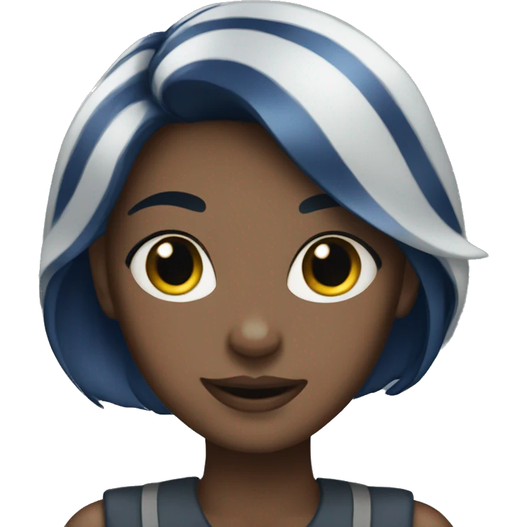 girl with navy blue hair emoji