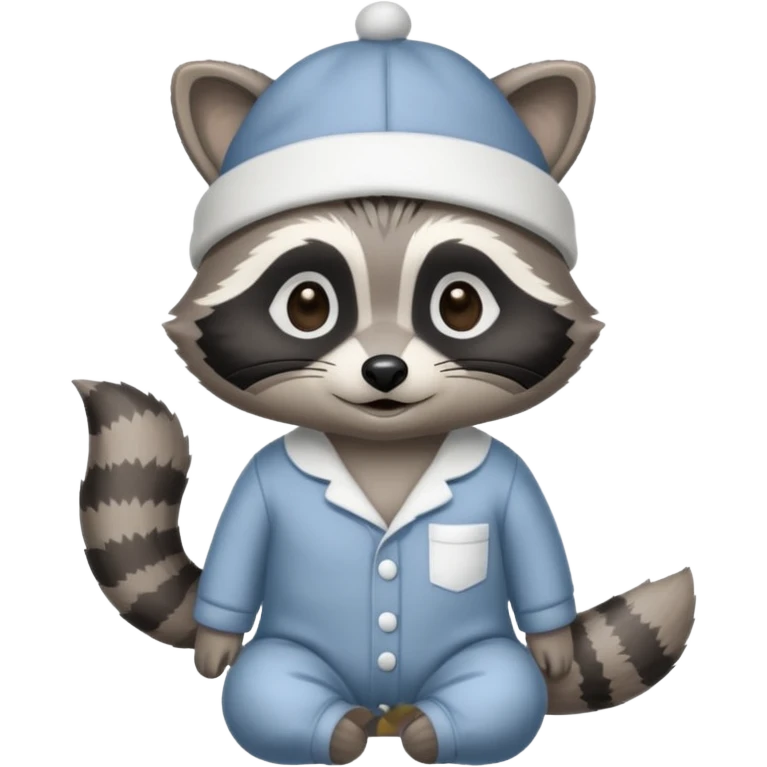 Raccoon in pajamas and night cap

 emoji