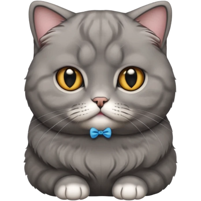 scottish fold cat grey with small ears emoji
