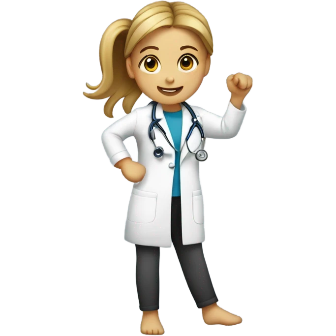 girl wearing a stethoscope while doing a cartwheel emoji
