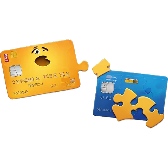 two credit cards as puzzle pieces emoji