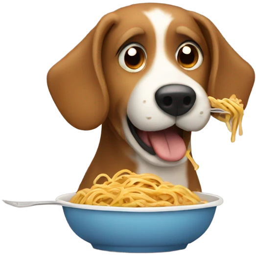 Dog eating spaghetti  emoji