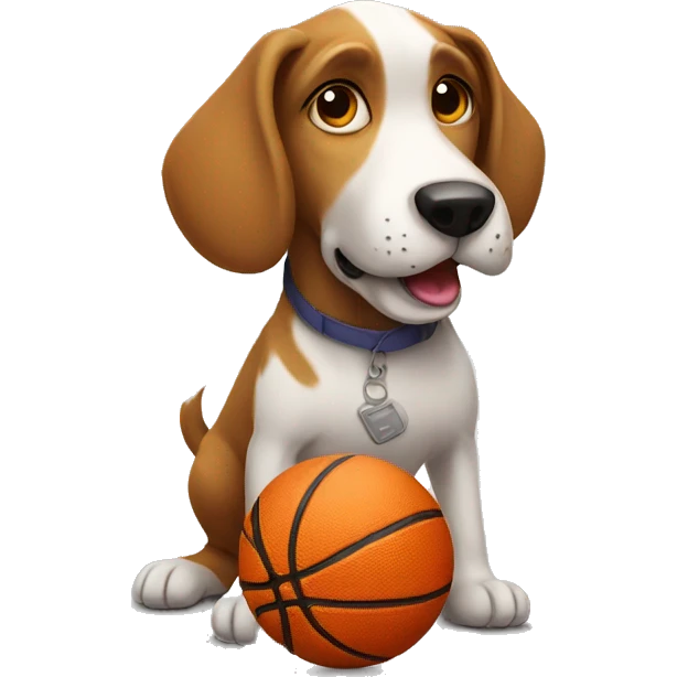 Dog playing basketball  emoji