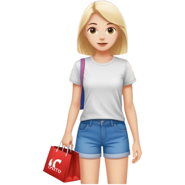 Girl shopping at Costco and show legs emoji