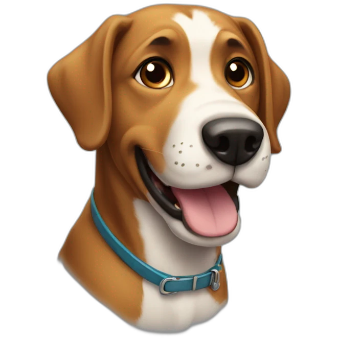 a dog looking up really happy emoji