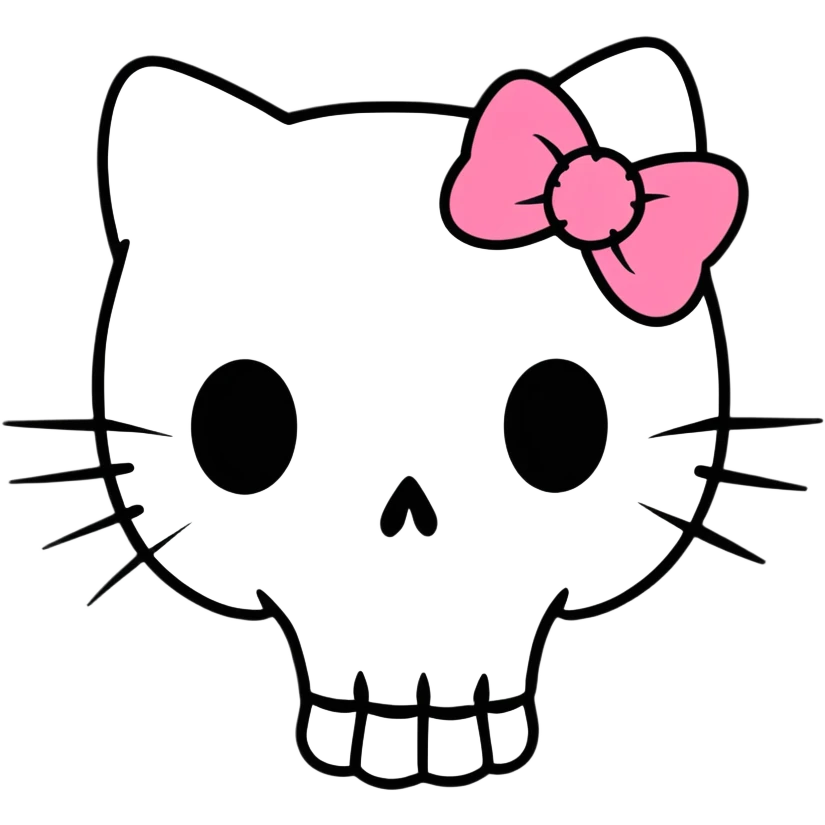 Hello Kitty skull emoji