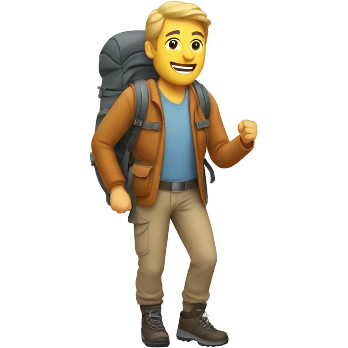 Man hiking  emoji