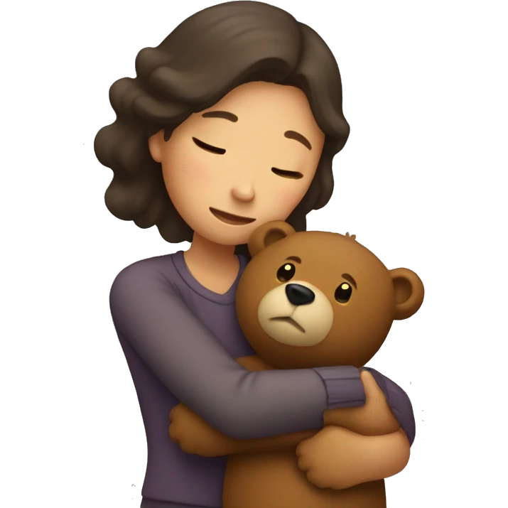 Women hugging a bear emoji