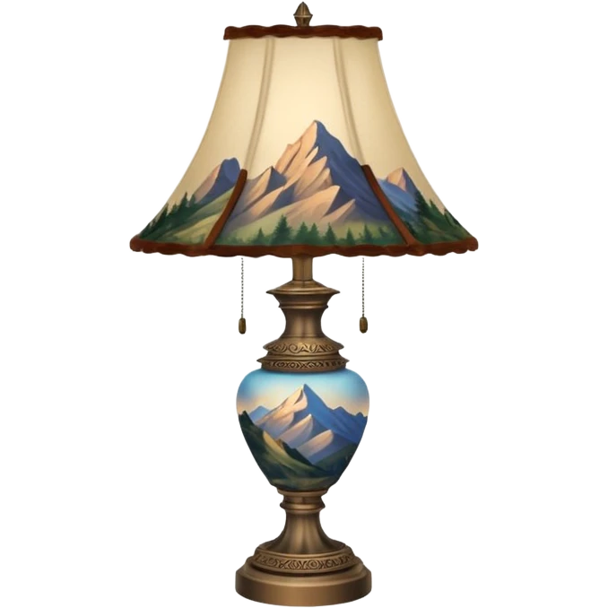 Table lamp with a mountain base emoji