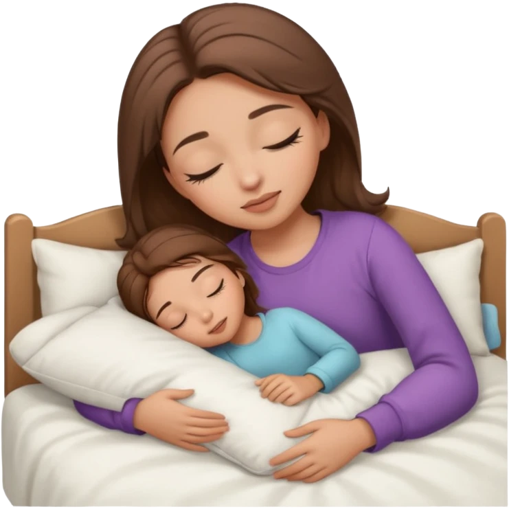 single-girl-in-brown-cozy-light white-bed-sleeping-pretty-eyelashes-light-skin emoji