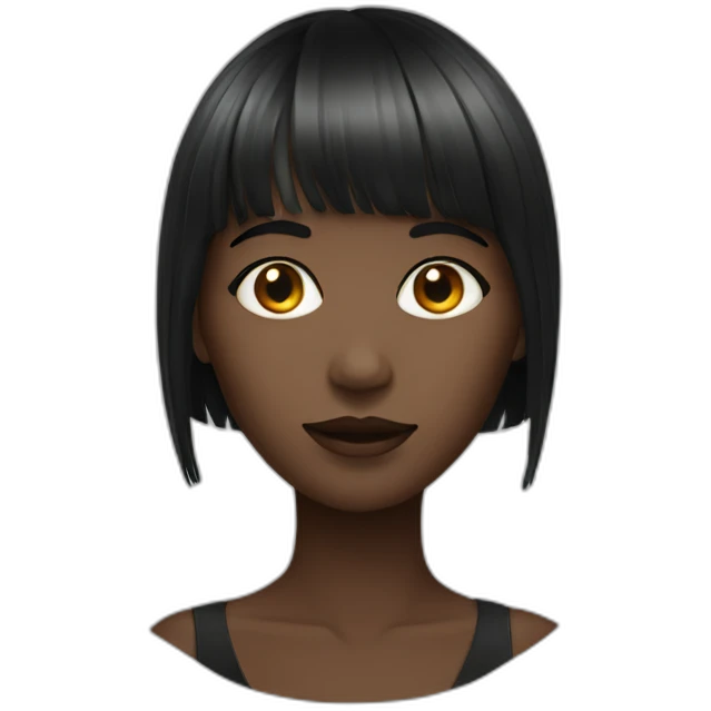 sweet woman with fringe dark emoji